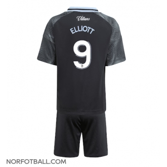 Billige Fotballdrakt Aston Villa Harvey Elliott #9 Replika Bortedraktsett Barn 2025-26 Kortermet (med bukser)